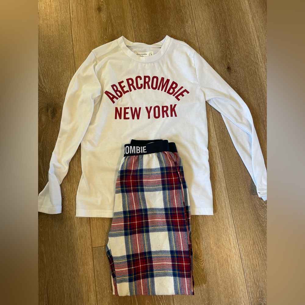 Abercrombie Kids White and Red Long Sleeve PJs